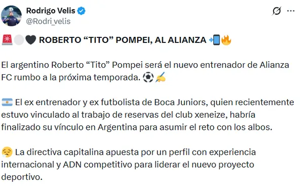 Información de Rodrigo Velis.