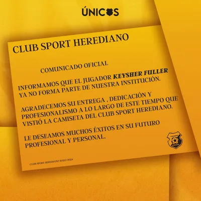 Comunicado oficial de Herediano 