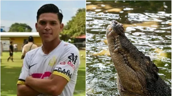 El cocodrilo lo atacó al futbolista mientras se refrescaba.