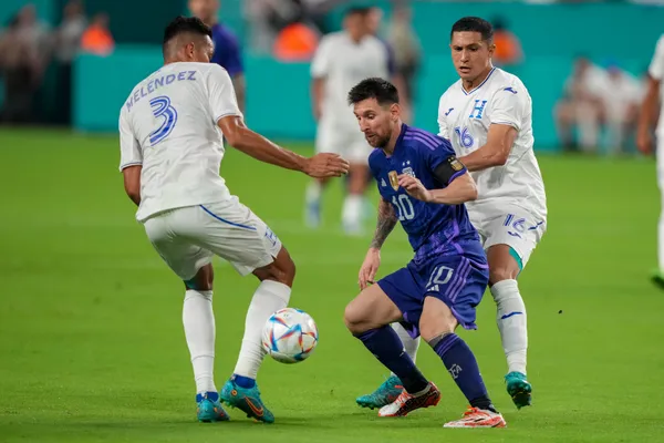 Messi vs. Honduras en un amistoso previo al Mundial 2022.
