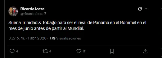 Periodista Ricardo Icaza en su cuenta oficial de X