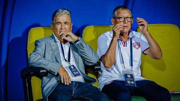 Jorge Luis Pinto, en plena acción durante un juego de Unión Magdalena. (