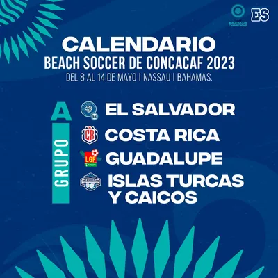 El grupo de El Salvador en el Campeonato de Fútbol Playa de Concacaf (