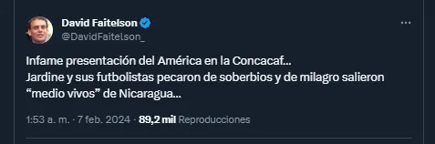 Mensaje de David Faitelson en redes 