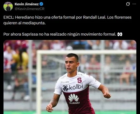 Herediano va por Randall Leal. (