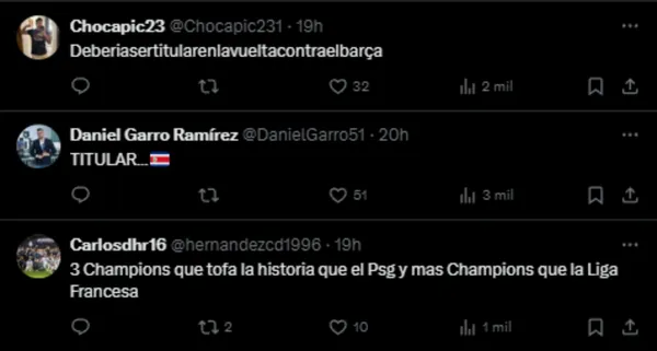 Respuestas del tweet de la Ligue 1. (