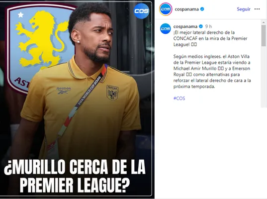 Aston Villa tiene en el radar a Amir Murillo.