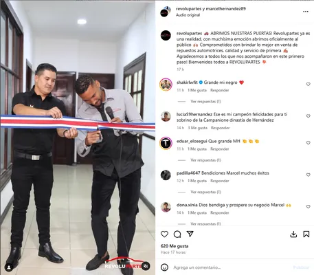 El anuncio de Marcel Hernández en instagram.