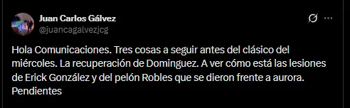 Juan Gálvez en su cuenta oficial de X