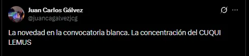 Juan Gálvez en su cuenta oficial de X