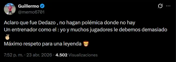 La respuesta de Guillermo Villalobos a la polémica. (