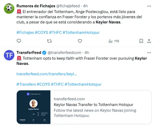 Keylor Navas sonó en Tottenham. (x.com)