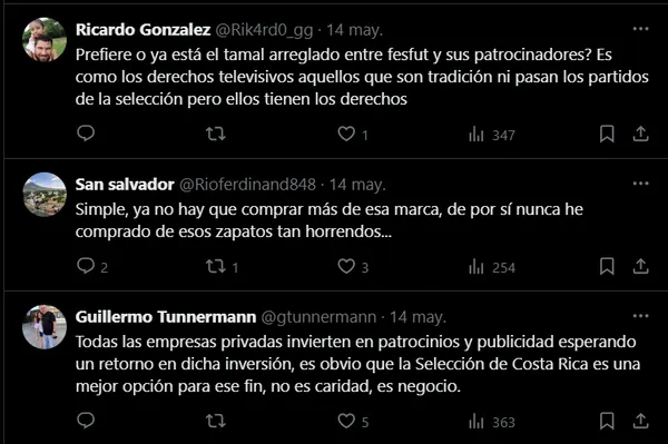 Algunos usuarios enojados con la situación de El Salvador para con Costa Rica.