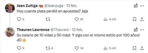 Otra respuesta firmada con el 40 y la estrella. (X.com)