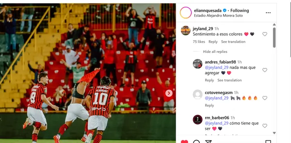 El comentario de Jeyland Mitchell para Elián Quesada.