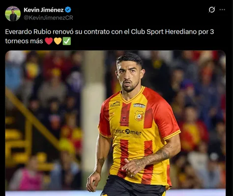 Everardo Rubio renovará su contrato con Herediano. (