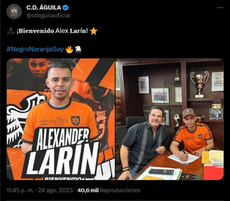 Alexander Larín fue presentado en Águila.