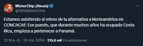 MisterChip en su cuenta oficial de X