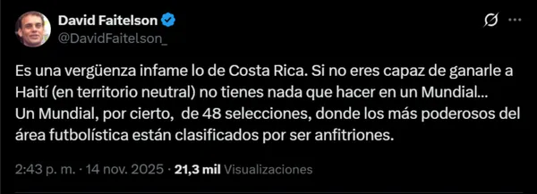 El comentario de Faitelson sobre Costa Rica. (
