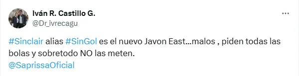 Y otro en contra tanto de East como de Sinclair. (X.com)