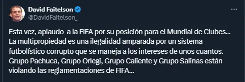 David Faitelson en su cuenta oficial de X