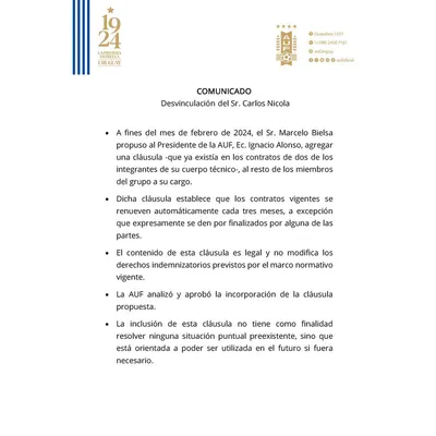 Comunicado oficial (
