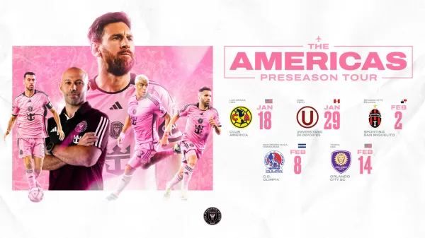 La foto que publicó Inter Miami para presentar la gira.