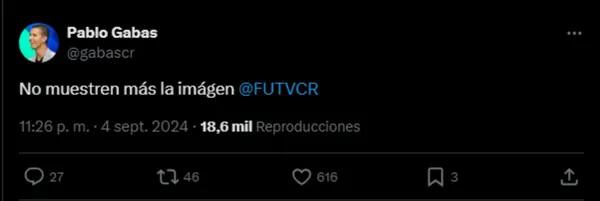 El mensaje de Pablo Gabas en las redes sociales.