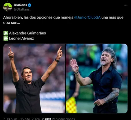Alexandre Guimaraes entre los posibles entrenadores de Junior.