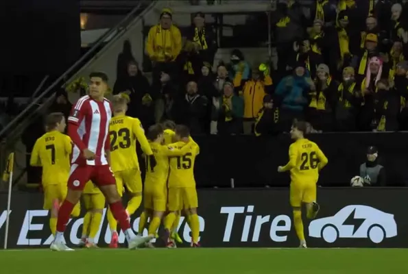 Una de las imágenes de Luis Palma en la derrota 3-0 ante el F.K. Bodø/Glimt.