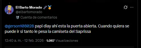 Afición de Saprissa contra Gerson Torres