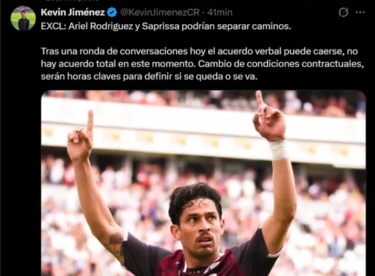 Ariel Rodríguez podría dejar Saprissa. (