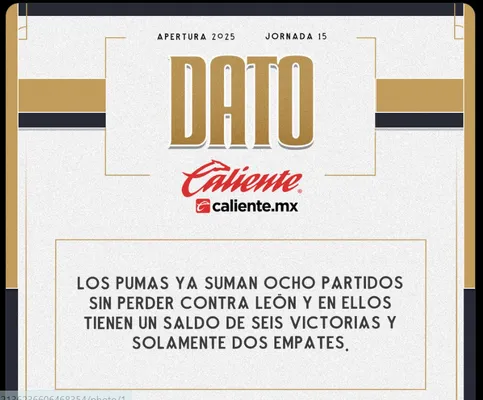 El dato que impulsa a los felinos (Pumas UNAM).