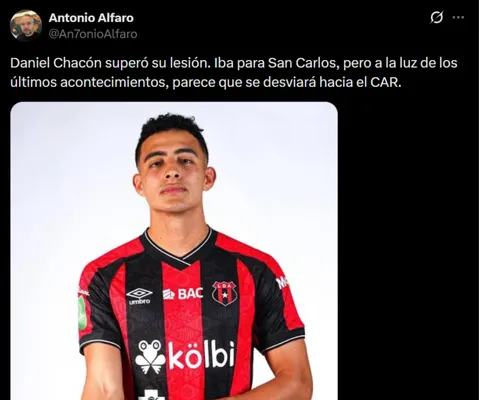 Daniel Chacón regresaría a Alajuelense. (Foto:X )