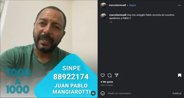 El pedido de ayuda de Marcos Herrera. (