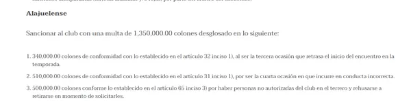 El comunicado del Tribunal Disciplinario (Fedefútbol).