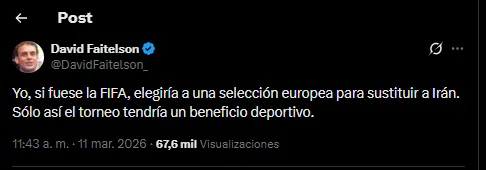 David Faitelson en su cuenta oficial de X