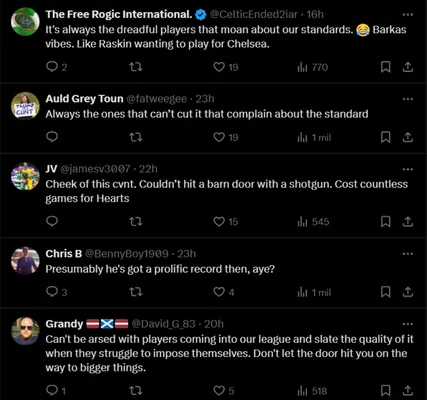 Los comentarios contra Kenneth Vargas.