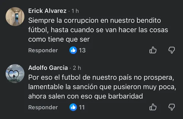 Aficionados del fútbol de Guatemala enojados en redes 