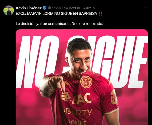 Marvin Loria no seguirá en Saprissa.