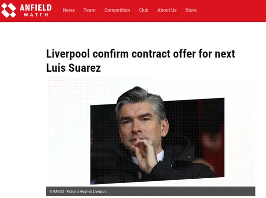 "El Liverpool confirma la oferta de contrato para el próximo Luis Suárez"