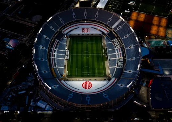 BUENOS AIRES, ARGENTINA - NOVEMBER 26: Aerial view of Mas Monumental Antonio Vespucio Liberti stadium before the final match of Copa CONMEBOL Libertadores 2024 between Atletico Mineiro and Botafogo on November 26, 2024 in Buenos Aires, Argentina. (Photo by Marcelo Endelli/Getty Images)