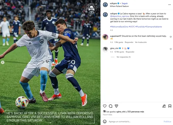 Así presentó el Ventura County FC a Gino Vivi