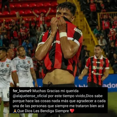 El mensaje de Fernando Lesme tras su salida de Alajuelense. (