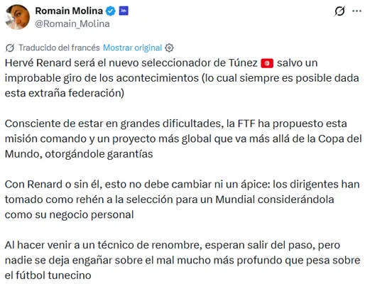 Romain Molina en X.