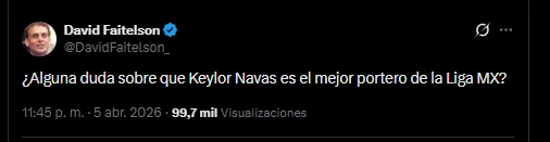 David Faitelson en su cuenta oficial de X.