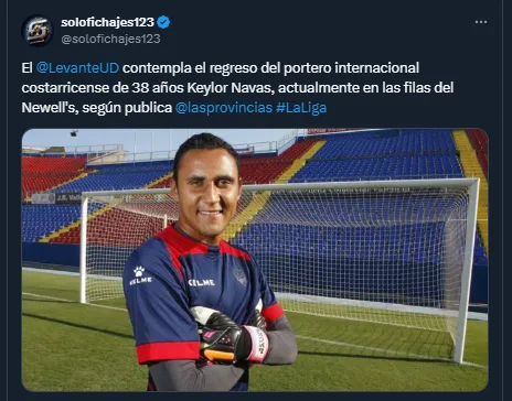 Rumor sobre el interés de Levante por Keylor Navas