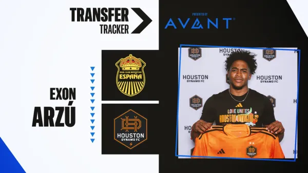 Exon Arzú fue transferido de Real España a Houston Dynamo en Agosto 2024.