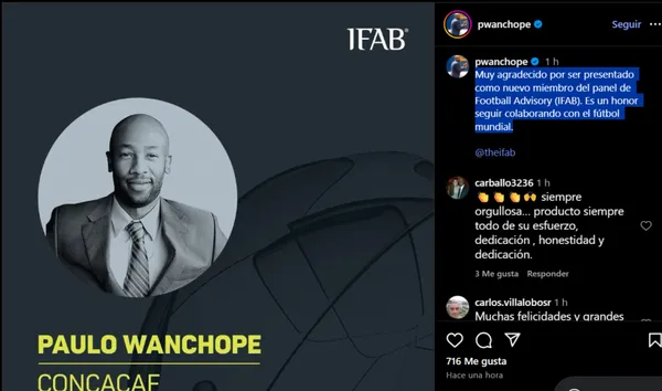 Así lo anunció Paulo Wanchope en sus redes sociales. (