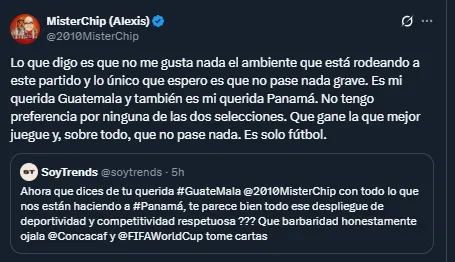 MisterChip en su cuenta oficial de X. 